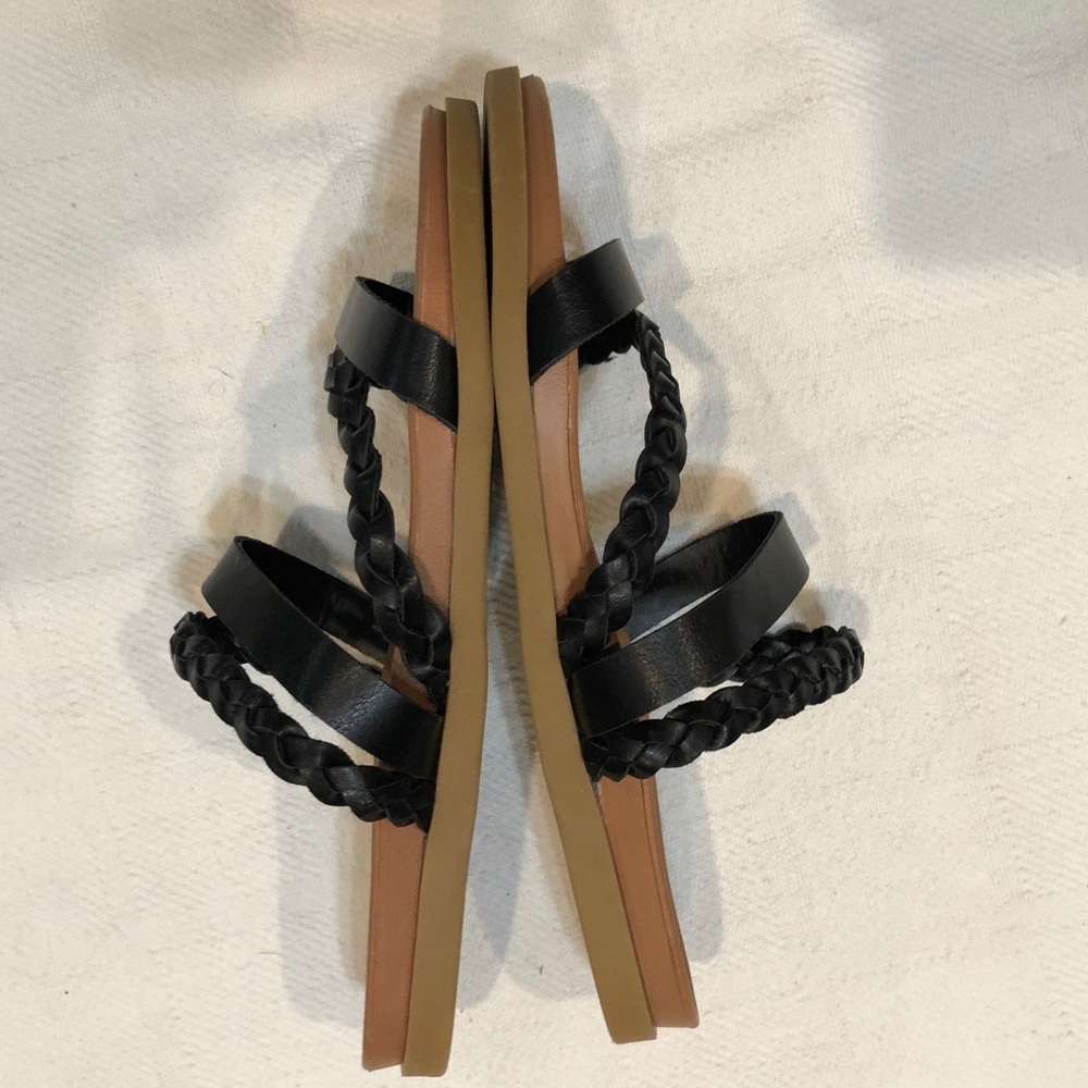 NWOT-Black Braided Strap Sandal Sz 8 - Picture 4 of 5